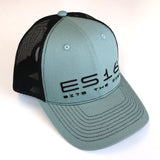ES16 Cap Diepgroene kleur + zwart mesh