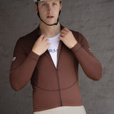 ES16 Thermofleece fietsshirt. Geschaafde chocolade