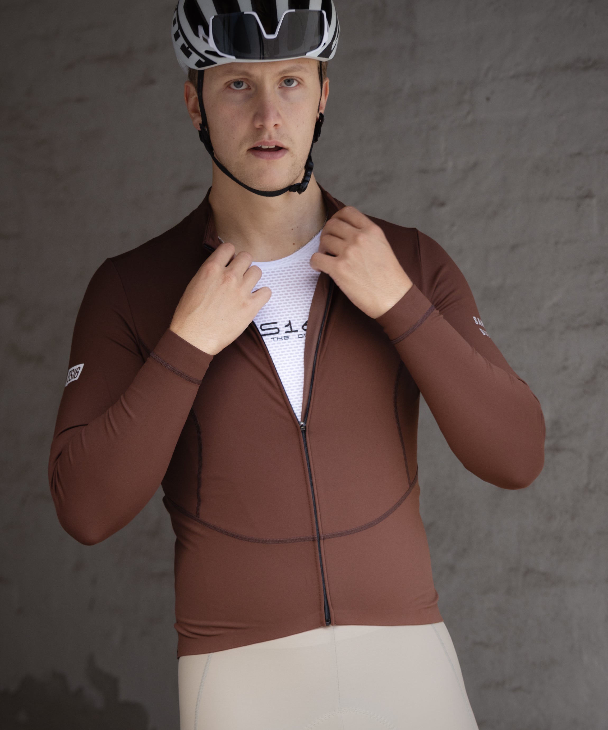 ES16 Thermofleece fietsshirt. Geschaafde chocolade