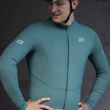 ES16 thermisch fleece fietsshirt. Deep Sea
