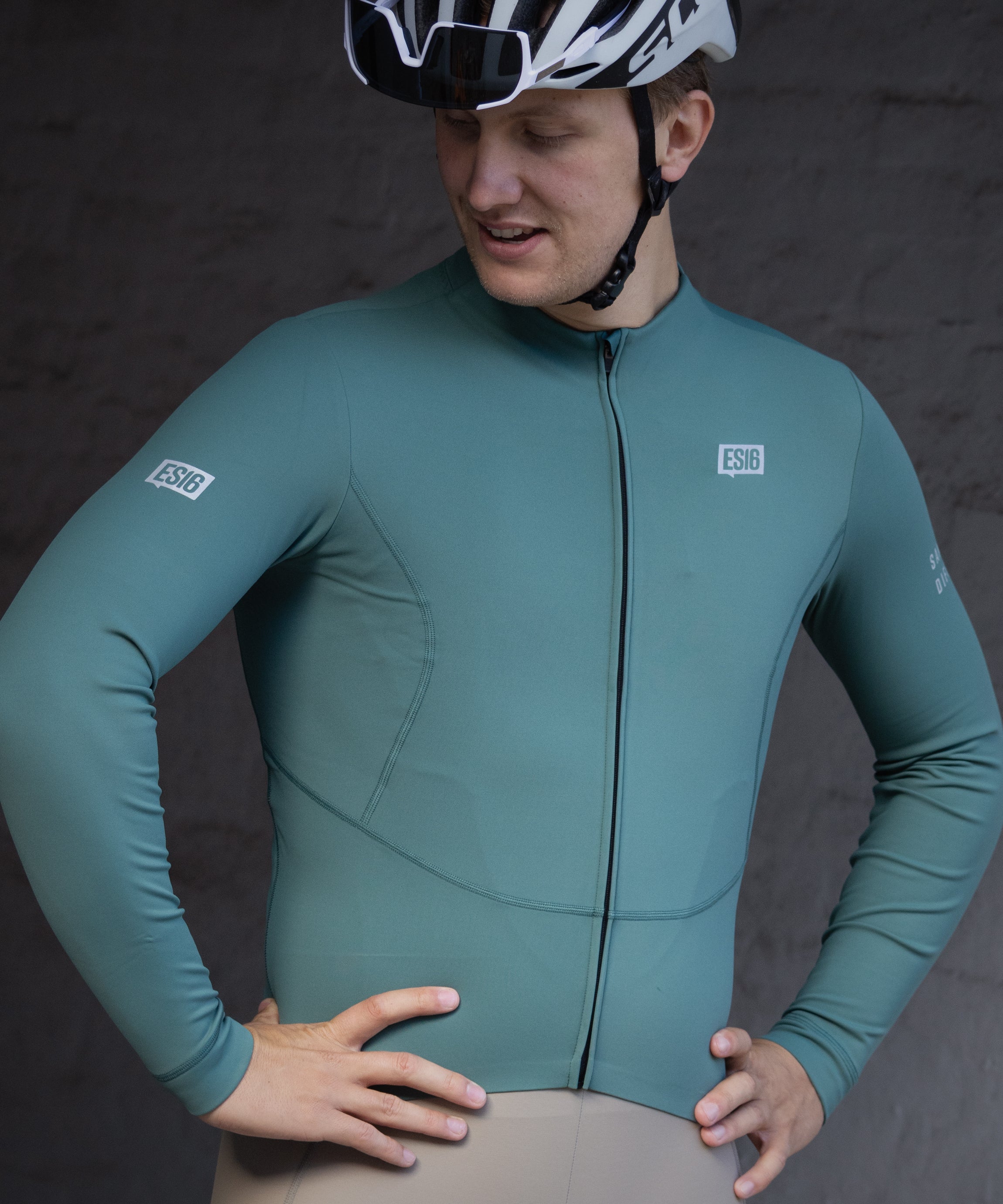 ES16 thermisch fleece fietsshirt. Deep Sea