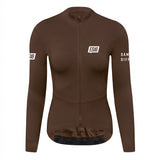ES16 thermische fleece fietstrui. Chocoladebruin
