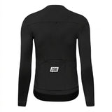 Thermische fleece fietsjersey. Zwart