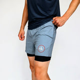 ES16 prestatiekorte broek grijs
