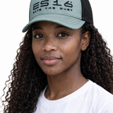 ES16 Cap Diepgroene kleur + zwart mesh