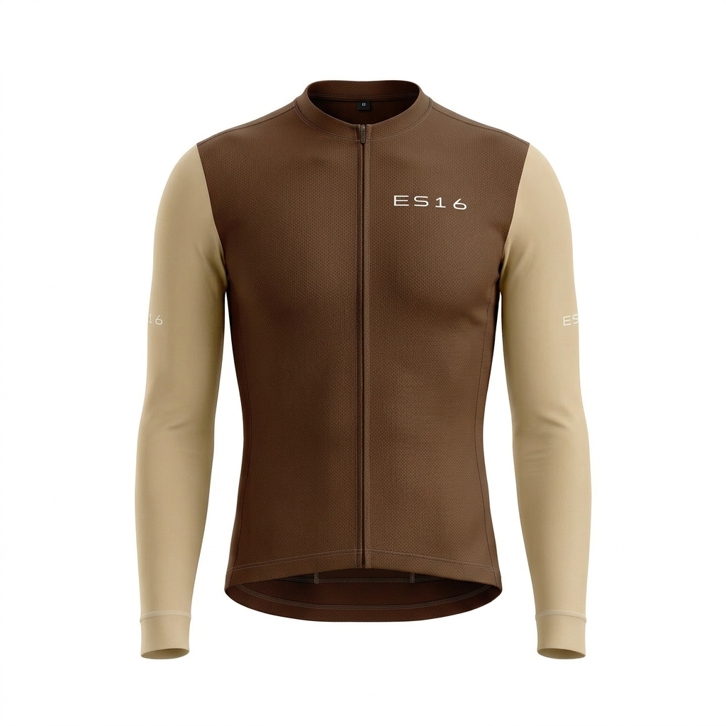 ES16 Supreme shirt met lange mouwen. Bruin / zand
