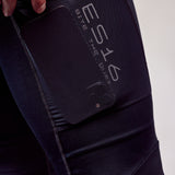 ES16 Lange Cargo Fietsbroek Supreme unisex - met kussen en zakken. Zwart